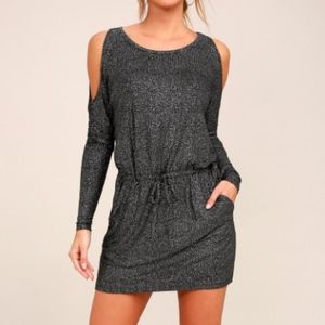 NWT Glitter Jersey Cold Shoulder Dress